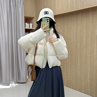 诗都奇2025新款 面包服 羽绒服女95白鹅绒立领宽松显瘦防风保暖短款