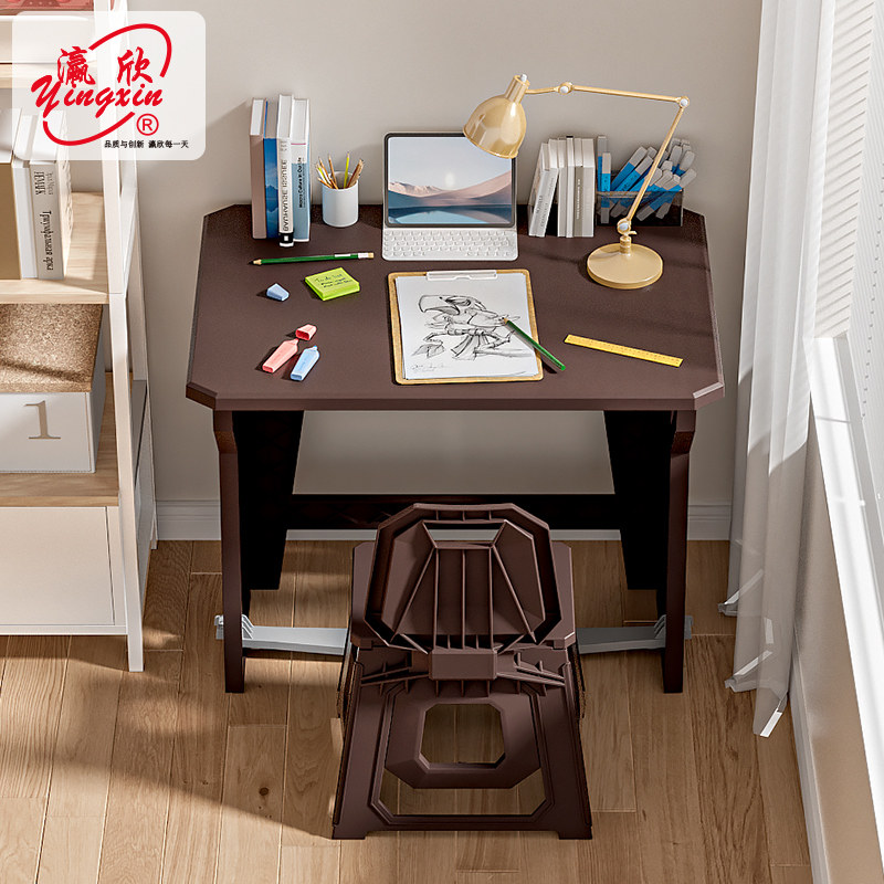 瀛欣折叠书桌学生家用电脑桌台式卧室小桌子简易学习写字桌办公桌