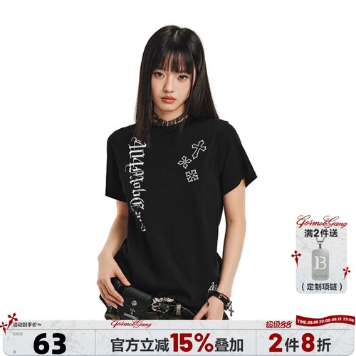 哥特印花220g微宽松辣妹T