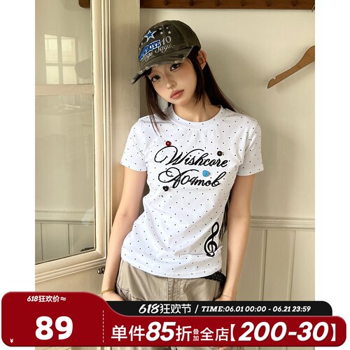 404MOBY2K辣妹波点短袖T恤