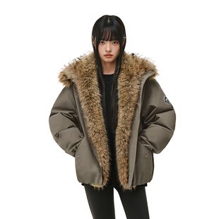 404MOB座山雕大毛领90白鸭绒羽绒服cleanfit立领三防工装 加厚外套