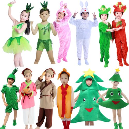儿童课本剧守株待兔演出服白兔