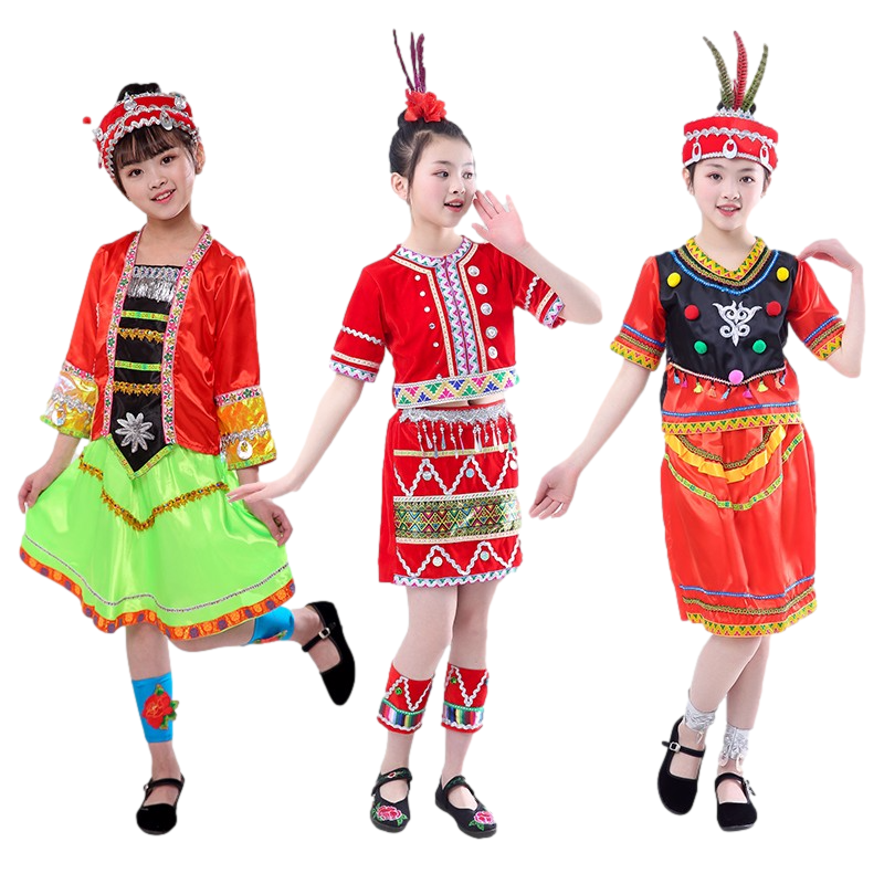 幼儿园高山族女童舞台演出服