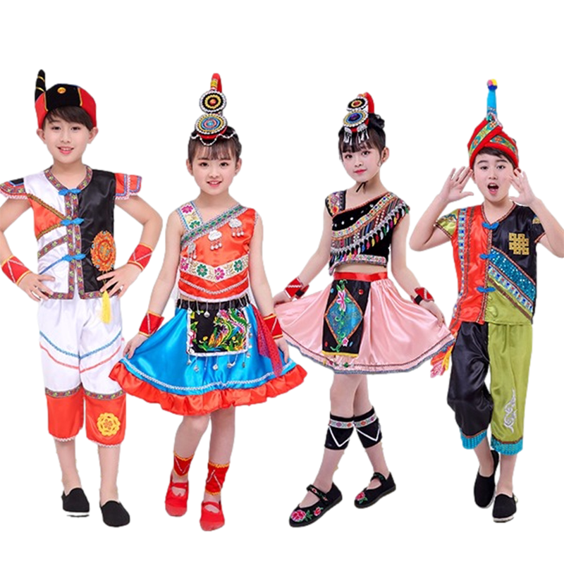 儿童少数民族演出幼儿畲族表演服