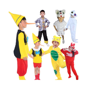 儿童话剧木偶奇遇记长鼻子匹诺曹老木匠鲨鱼狐狸小猫演出表演服装