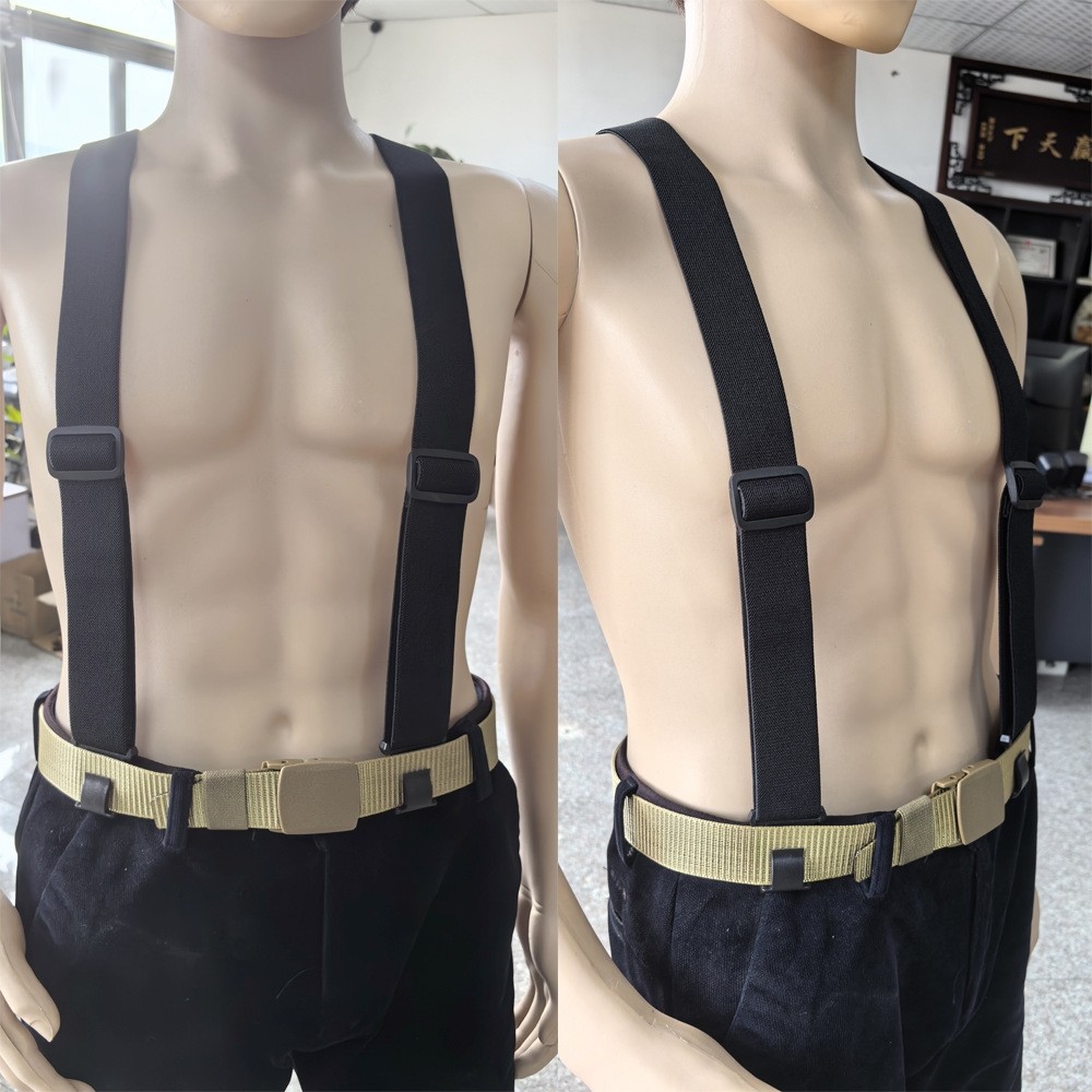 男士防皮带腰带下滑吊背带胖人工作运动下蹲裤腰带防滑勾扣吊裤带