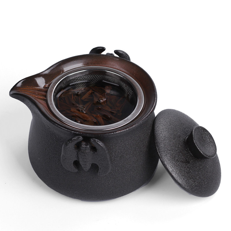 粗陶手抓壶大号泡茶碗杯德化陶瓷功夫茶具日式快客杯过滤防烫单壶