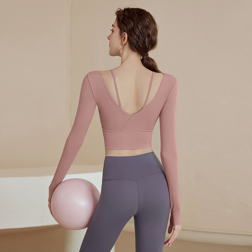 瑜伽服套装长袖女普拉提健身
