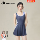 泳衣女成人高级感2025新款 游泳馆专用显瘦女士连体吊带温泉游泳衣