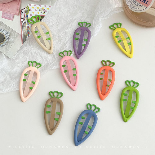 儿童糖果色胡萝卜镂空碎发BB夹