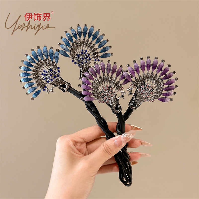 精致孔雀开屏盘发器女后脑勺丸子头固定神器精致扭扭夹气质头饰,饰品/流行首饰/时尚饰品新,发饰,淘宝优惠券,粉丝福利购,淘宝优惠卷