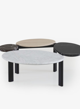 美居汇 原装ligne roset写意空间Ressac法式海滩拼色大理石茶几桌