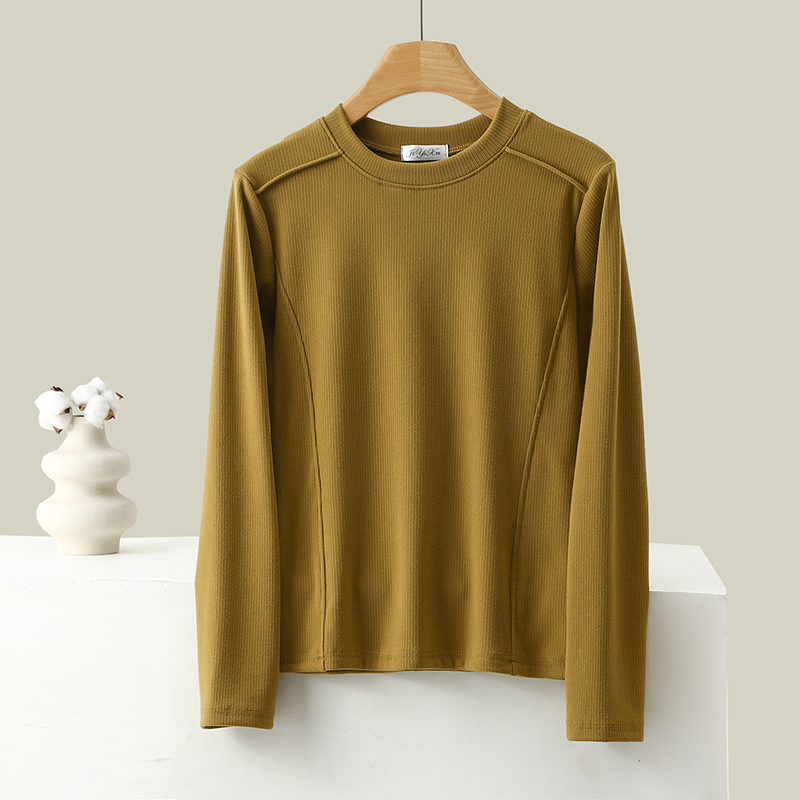 2024秋冬新款螺纹保暖T恤德绒