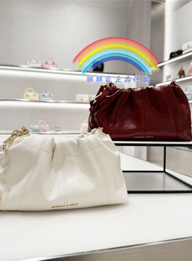 CHARLES&KEITH小CK2-80151612包挂油蜡皮单肩斜挎包云朵包链条包