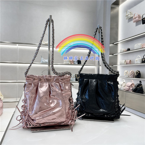 小CK蝴蝶结绑带双肩链条流浪包