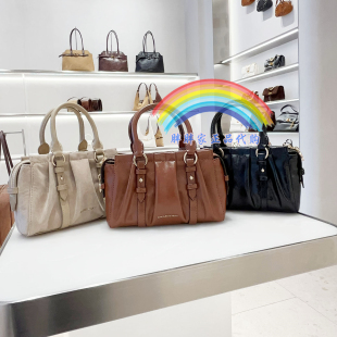 CHARLES&KEITH小CK2-30671820褶皱手提小方包波士顿包单肩斜挎包