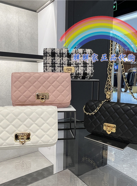 CHARLES&KEITH小CK2-70160131菱格链条可调节单肩斜挎包小方小香