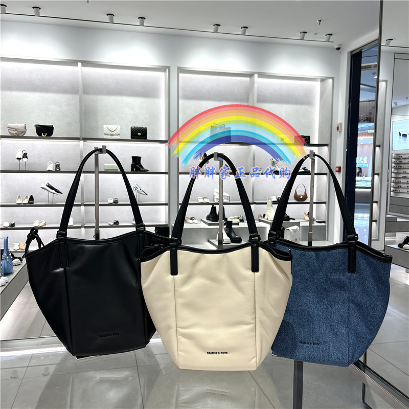 CHARLES&KEITH小CK2-30782201大容量双面设计单肩斜挎托特包女轻