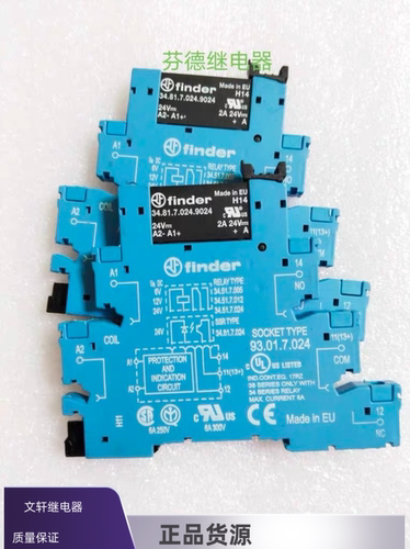 finder芬底34.81.7.024.9024 24V 2A 底座93.01.7.024固态继电器