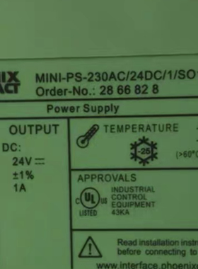 菲尼克斯继电器模块  MlNl-PS-230AC/24DC/1/SO1  货号 2866828