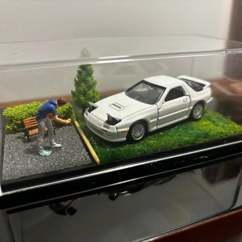 164高清黑盒车模微场景展示盒