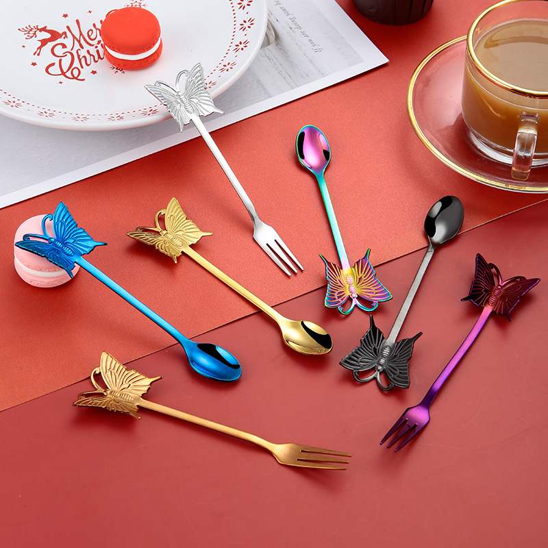 304 stainless steel butterfly spoon stirring spoon fruit fo