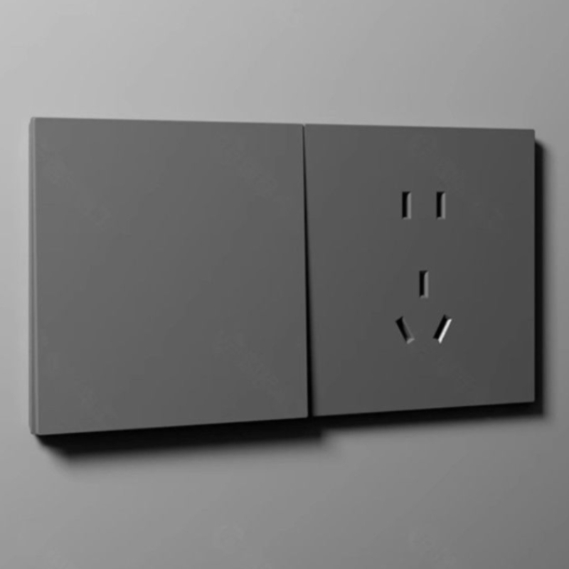 新款超薄灰色开关插座86型暗装