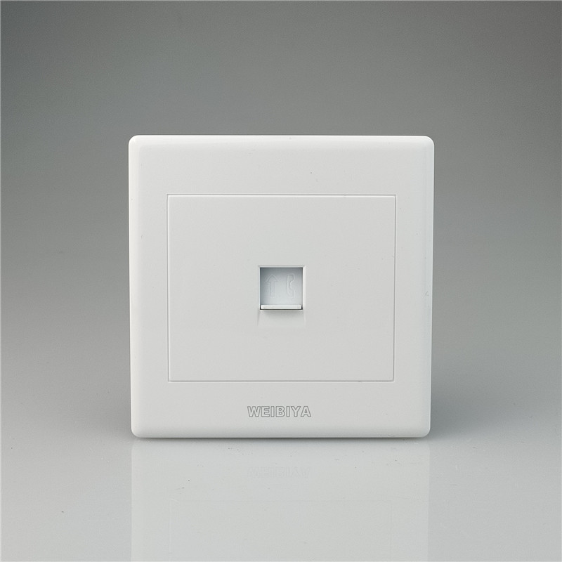 电话插座86型暗装一位语音电话两芯接线弱电工程专用面板白色