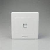 电话插座86型暗装 一位语音电话两芯接线弱电工程专用面板白色