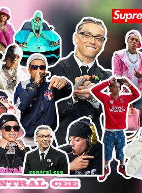 高清central cee大头贴说唱高颜值涂鸦贴 防水贴画手机电脑行李箱