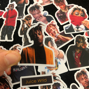 JuiceWrld贴纸防水果汁周边欧美说唱rapper手机壳同款手账装饰贴