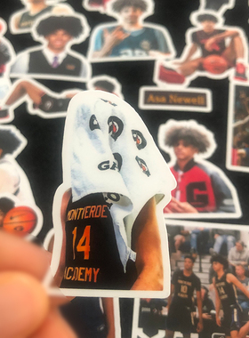 Asa  Newell贴纸不干胶贴画周边美高篮球运动员手机壳同款电脑贴