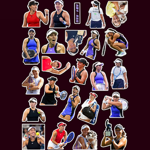 杰西卡·佩古拉贴纸 美网运动员周边DIY手机电脑贴画定制防水贴