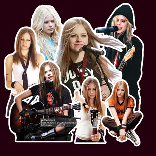 Avril 饰防水贴画摇滚说唱歌手周边手机壳ipad素材 艾薇儿贴纸装