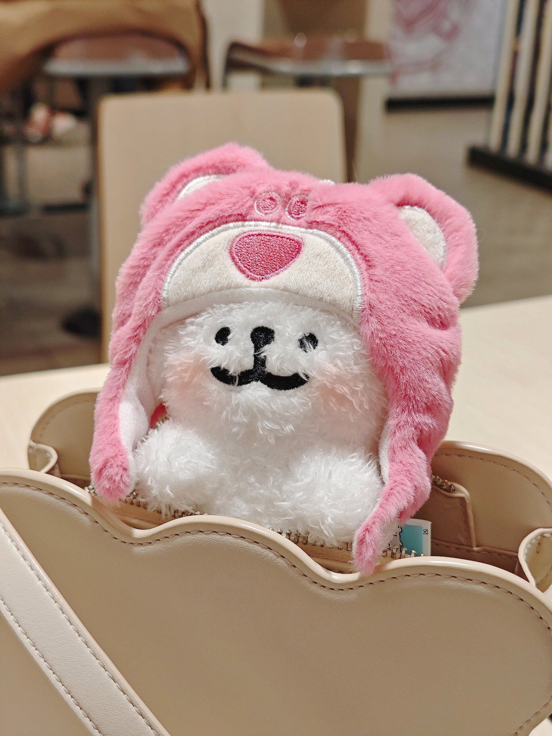 小月亮邮递员线条小狗棉花娃娃头套玩偶公仔帽子衣服草莓熊头套