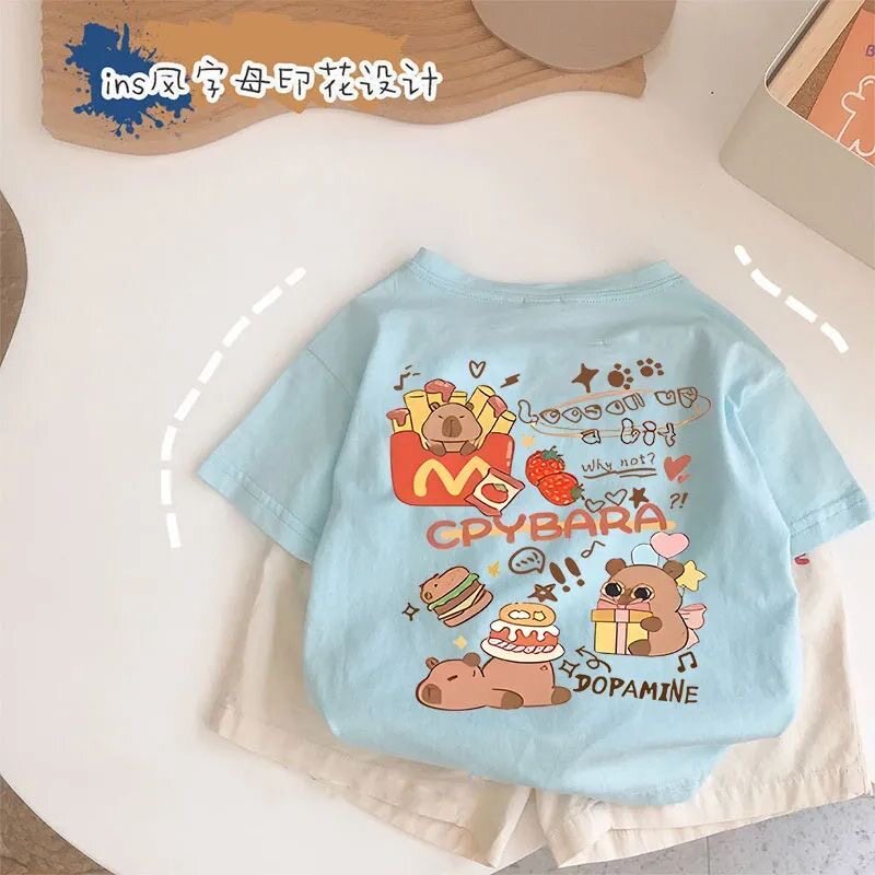 纯棉儿童短袖T恤夏季新款卡通可爱童装男女童小宝宝宽松圆领上衣t