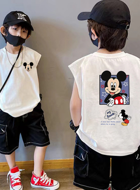 男童纯棉背心2025夏装新款儿童洋气卡通无袖t恤宝宝痞帅百搭上衣