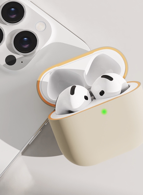 DamonLight原创设计耳机保护套AirPods 4硅胶蓝牙耳机套Damon保护壳耳机壳星光橙色夹心壳