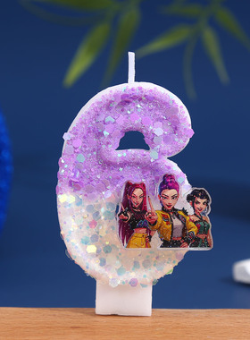 Kpop Demon Hunters猎魔女团创意生日数字蛋糕蜡烛儿童派对装饰