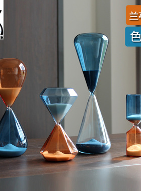 创意彩色玻璃计时沙漏生日礼物情人节礼品客厅摆件年终促销水滴漏