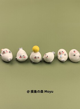 可爱迷你白色小海豹桌面摆件
