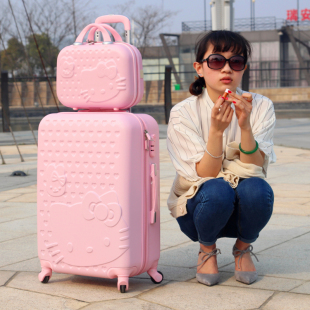 hellokitty拉杆箱万向轮小行李箱 拉杆 女迷你儿童旅行箱20寸24寸