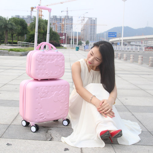 凯蒂猫行李箱女16寸韩版可爱迷你