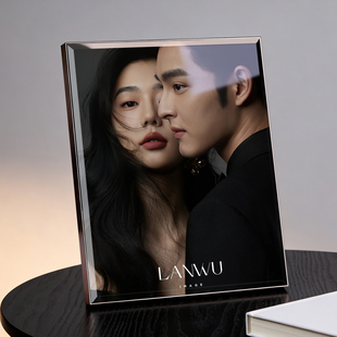 写真情侣相框摆台定制相片加打印洗照片做成高级感水晶相册摆件