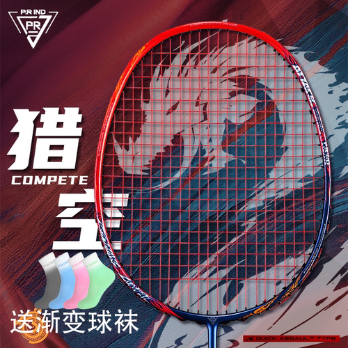 浦锐羽毛球拍猎空C全碳素超轻进攻型耐打专业比赛训练成人球拍4U