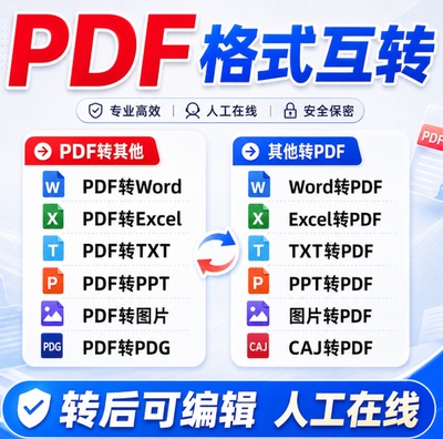 pdf/图片/扫描文件转换成word/excel/txt/ppt/图片/可编辑文档