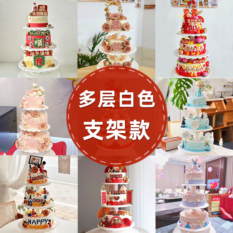 多层婚礼祝寿水果蛋糕模型