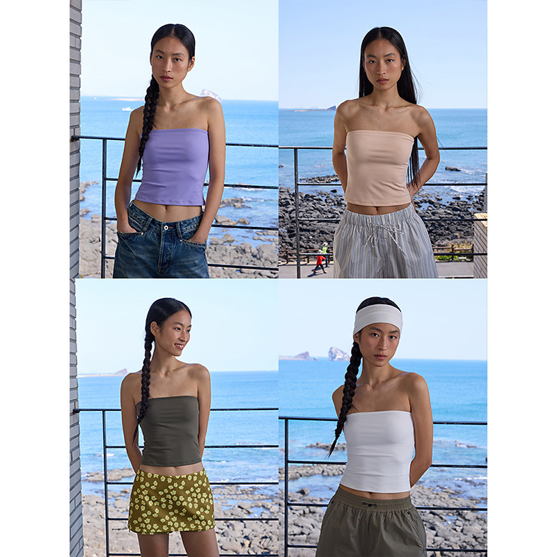 TDDP“汐岸漫息” 多色抹胸背心女2025新款夏季外穿内搭打底上衣