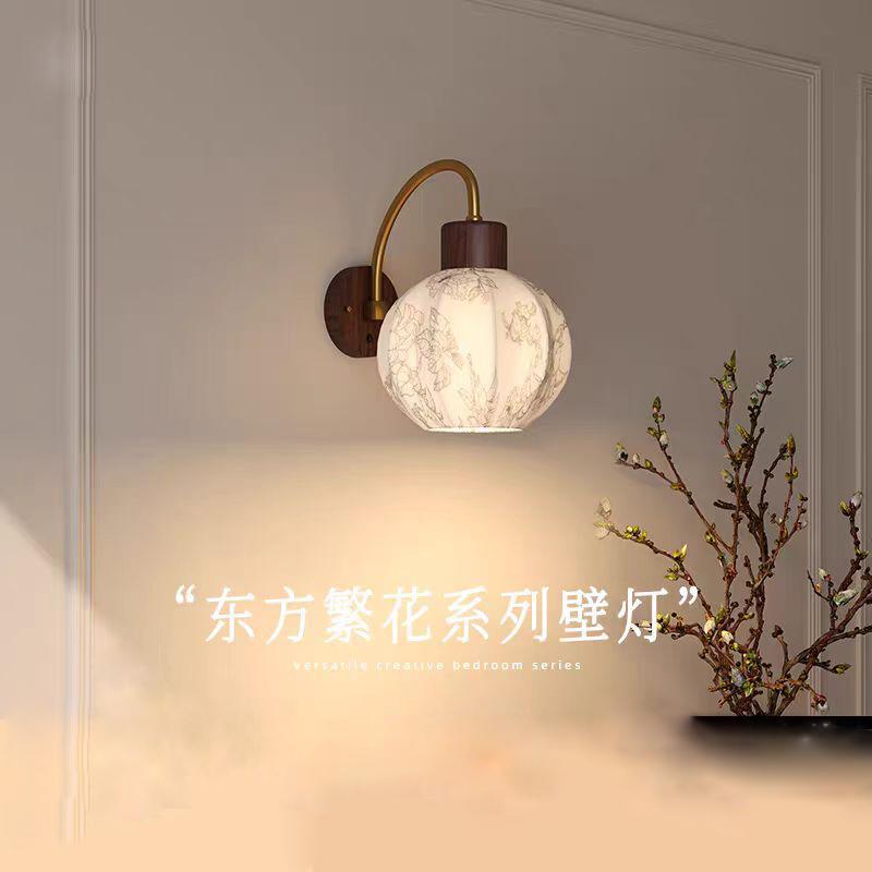 卡瑞思东方繁花法式中古壁灯床头创意艺术走廊过道灯背景墙装饰灯
