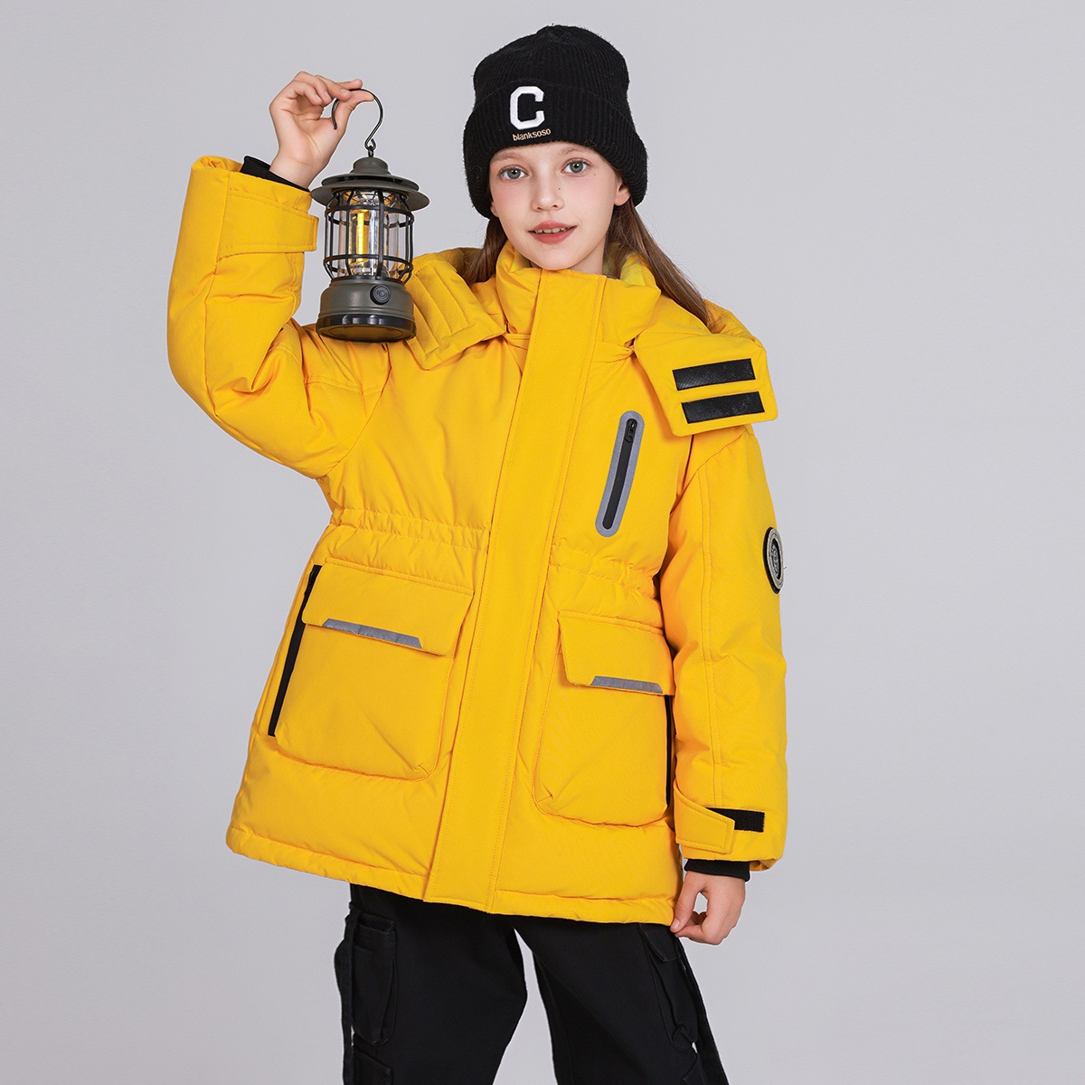 女童冲锋衣2025新款宽松休闲女孩羽绒棉服中大童派克服中长款外套